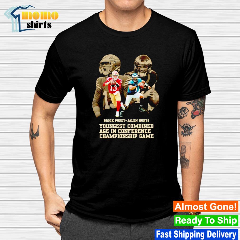 Brock Purdy and Jalen Hurts youngest combined age in conference Championship Game shirt