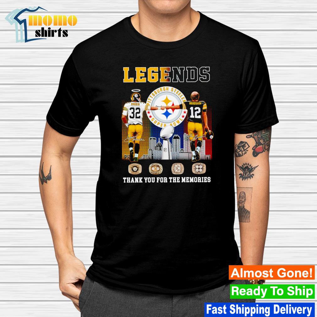 Franco Harris and Terry Bradshaw Legends thank you for the memories signatures shirt