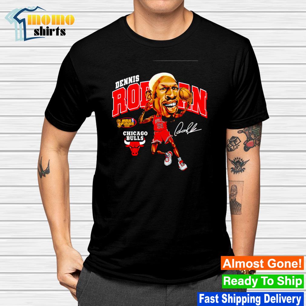 Top shiekh Mitchell and Ness Dennis Rodman Big Head Chicago Bulls signature shirt