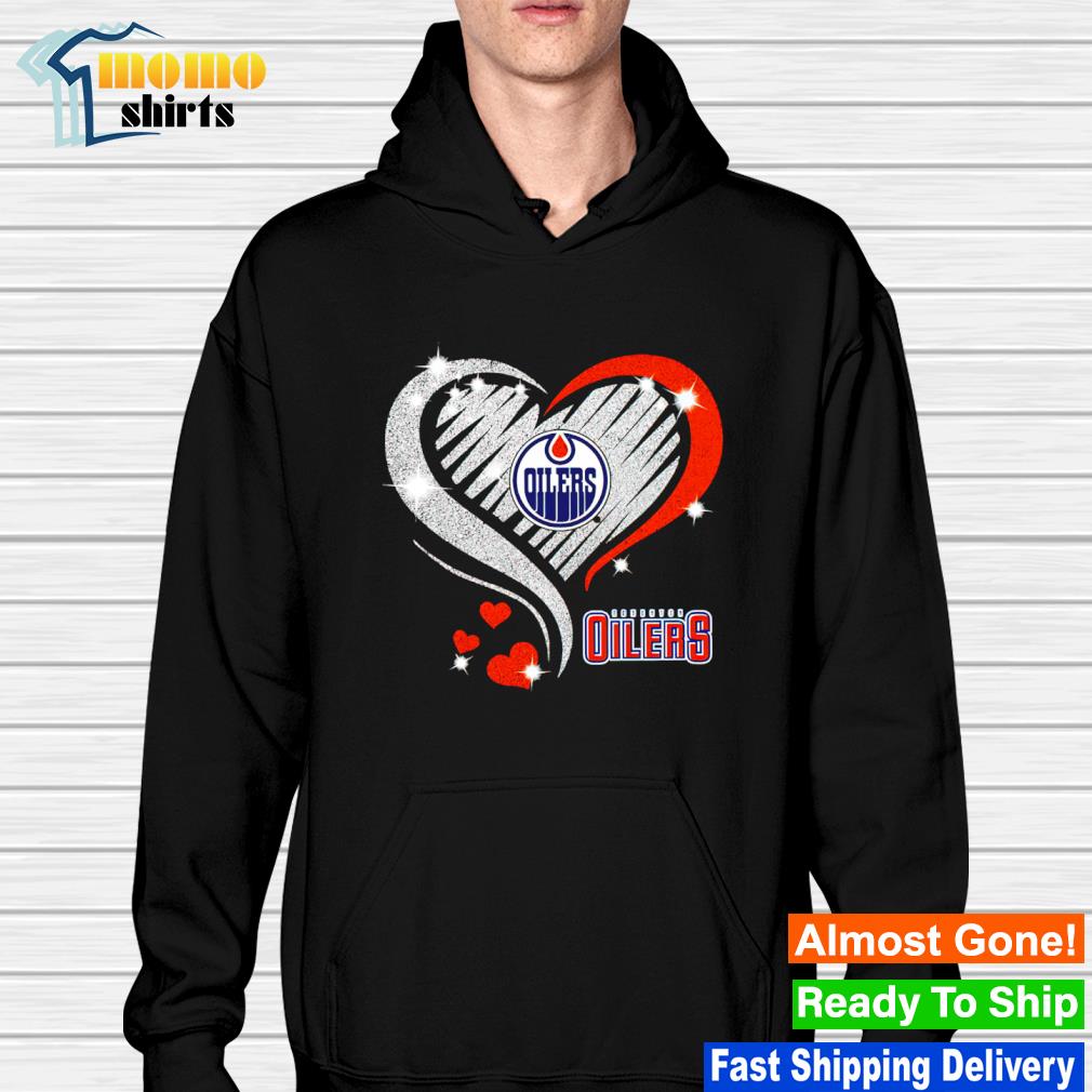 This girl love her edmonton Oilers diamond heart shirt, hoodie