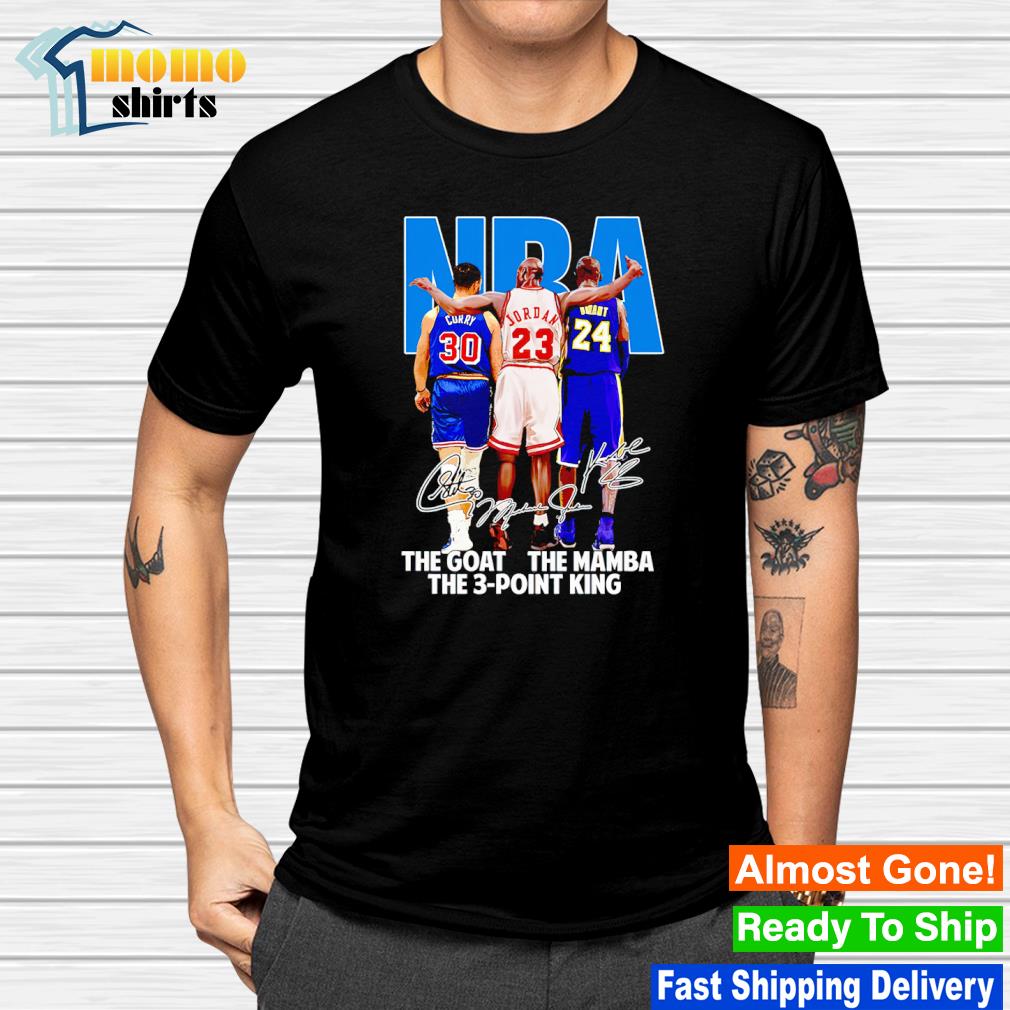 Official stephen Curry Michael Jordan Kobe Bryant NBA The Goat The Mamba The 3-Point King shirt