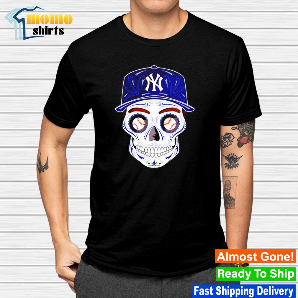 New York Yankees skull wearing hat Halloween shirt, hoodie, sweater, long  sleeve and tank top