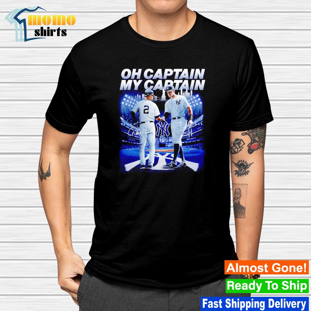 Oh captain my captain Derek Jeter and Aaron Judge New York Yankees  signatures shirt, hoodie, sweater, long sleeve and tank top